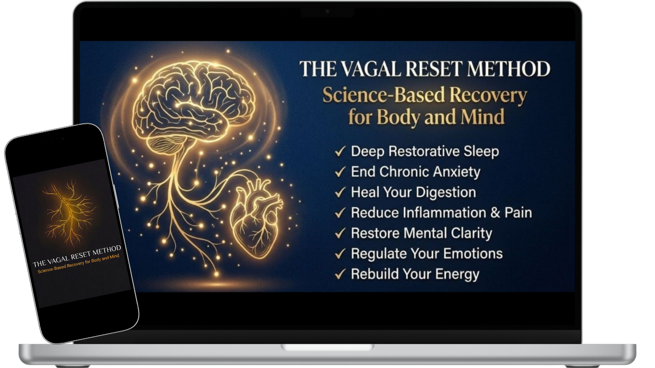 The Vagal Reset Method — ebook mockup on laptop and phone